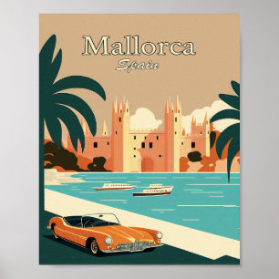 Poster minimaliste d'art Vintage de Mallorca Espag