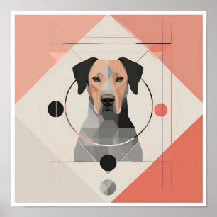 Poster minimaliste de chien Abstrait