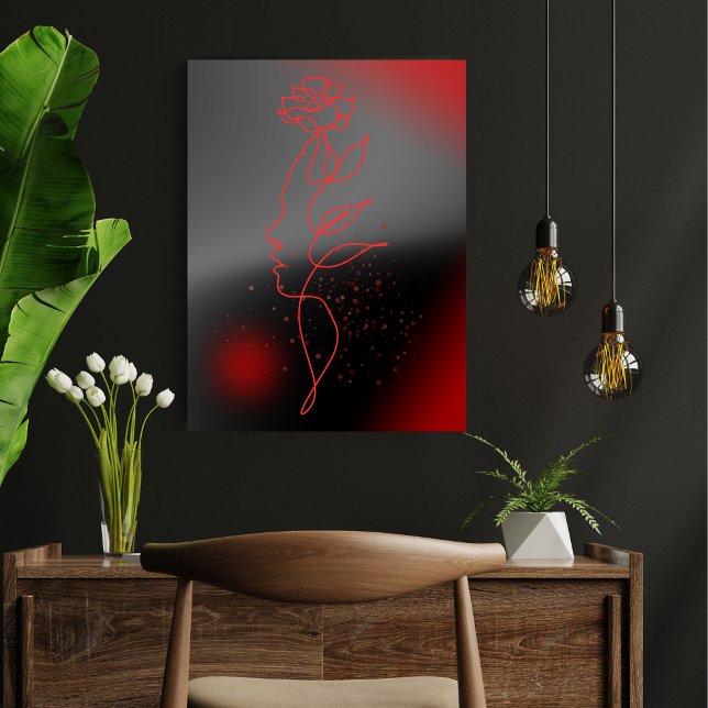 Poster minimaliste de la femme rouge (Minimalist Red Woman Poster)