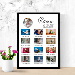 Poster Minimaliste de première année bébé 1er anniversair