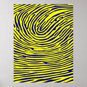 Poster Minimaliste d'empreintes digitales jaunes