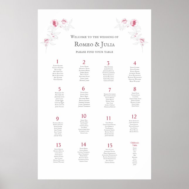 Poster minimaliste des sièges de Mariage Graphique (Devant)