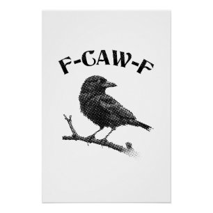 Poster Minimaliste d'Halloween F-CAW-F corbeau