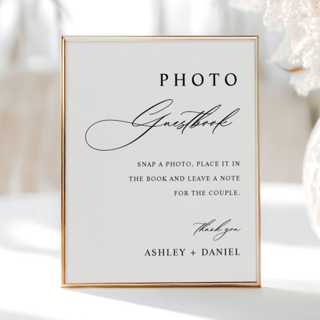 Poster minimaliste du livre d'or photo Mariage (Créateur téléchargé)