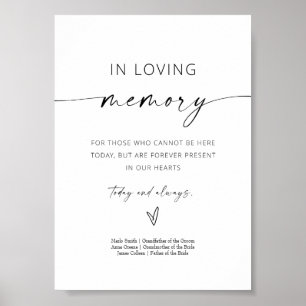 Poster Minimaliste en mémoire d'amour Signer pour Mariage