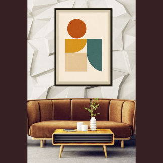 Poster Minimaliste géométrique Abstrait moderne du milieu
