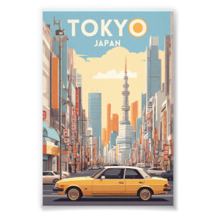 Poster minimaliste Japon Tokyo esthétique de voyag