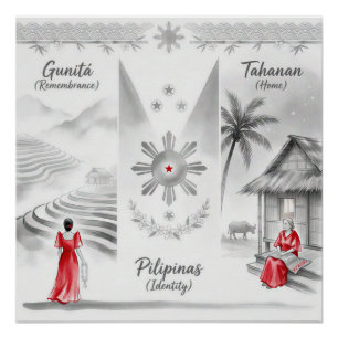 Poster Minimaliste Lavis à l'encre philippin