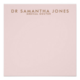 Poster Minimaliste Moderne Docteur Professionnel Rose