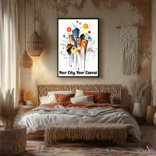 Poster Minimaliste motivationnel Abstrait Urbain Skyline