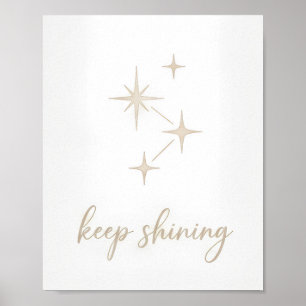 Poster Minimaliste Or "Keep Shining" Constellation d'étoi