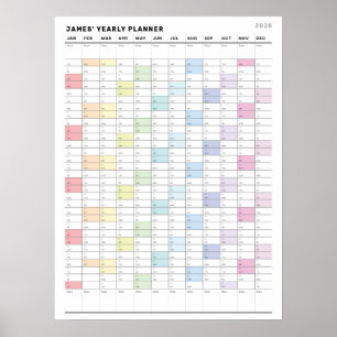 Poster minimaliste personnalisé de planificateur a