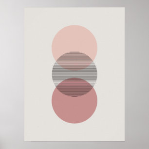 Poster minimaliste rose et mauve