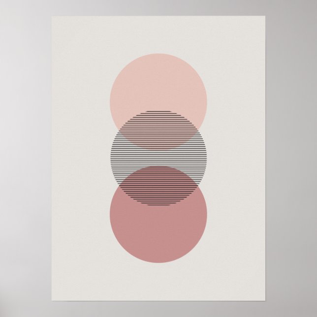 Poster minimaliste rose et mauve (Devant)
