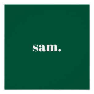 Poster Minimaliste texte personnalisé gras vert