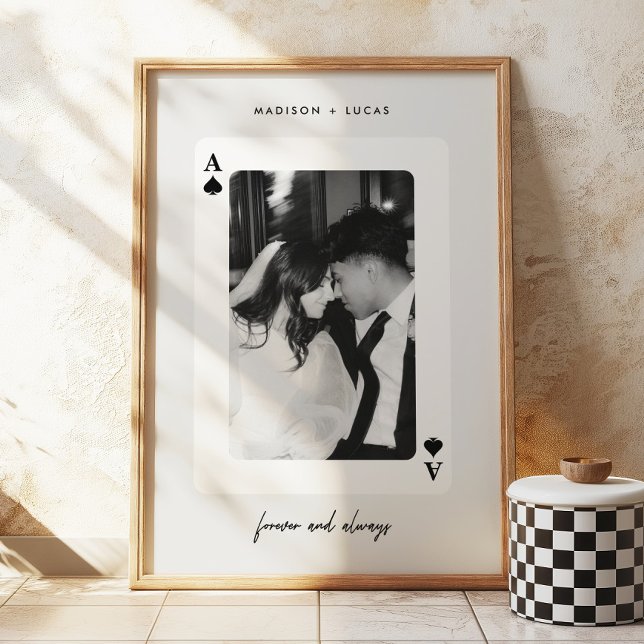 Poster Minimalistic Script Ace of Spades Couple Photo (Créateur téléchargé)
