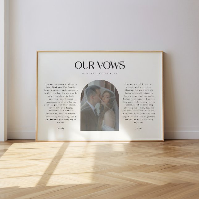 Poster Minimalistic Wedding "Our Vows" Photo Arch (Créateur téléchargé)