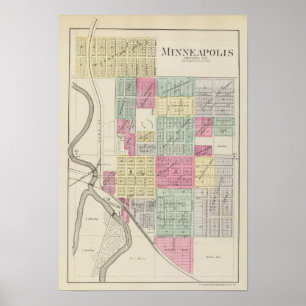 Poster Minneapolis, le comté d'Ottawa, le Kansas