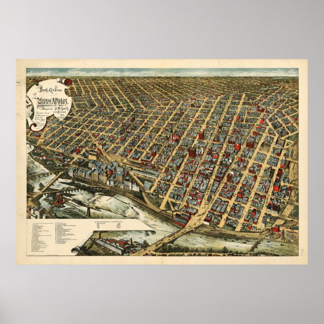 Poster Minneapolis, Minnesota (1891) (Devant)
