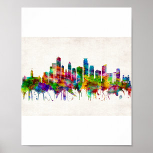 Poster Minneapolis Minnesota Skyline