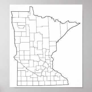Poster Minnesota Counties Blank Plan