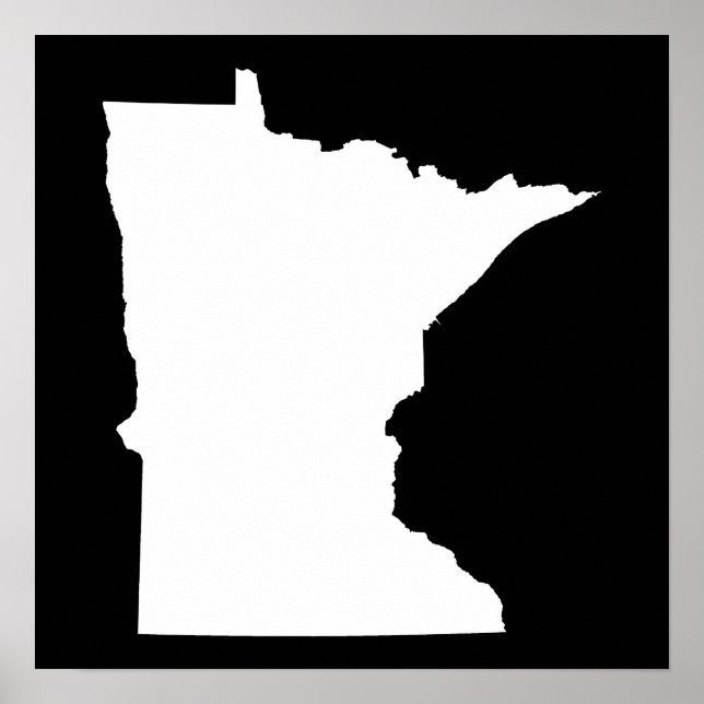 Poster Minnesota en blanc et noir (Devant)