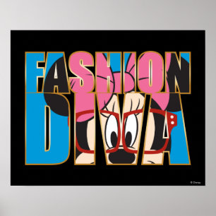 Poster Minnie bleue Reine de la mode