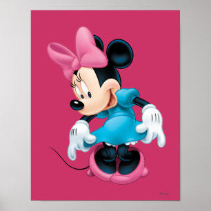 Poster Minnie bleue S'inclinant