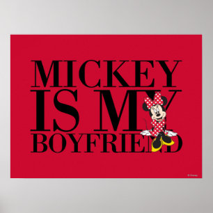 Poster Minnie la rouge Mickey est mon petit ami