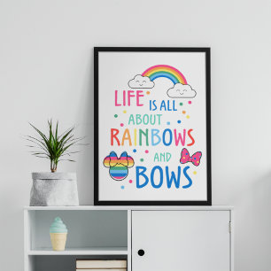 Poster Minnie Mouse Arcs-en-ciel et Rubans