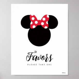 Poster Minnie Mouse   Baby Shower aux pois rouges et blan