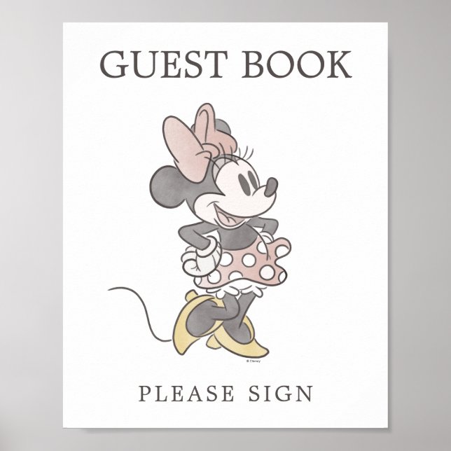 Poster Minnie Mouse Baby shower Livre d'Invité (Devant)