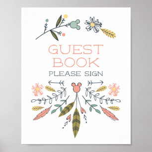 Poster Minnie Mouse Boho Festival Baby shower fille