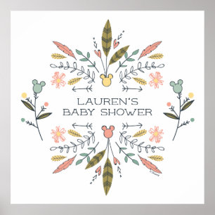 Poster Minnie Mouse Boho Festival Baby shower fille