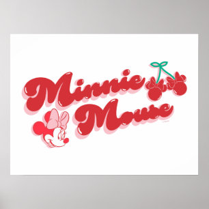 Poster Minnie Mouse Cerise Douce Script