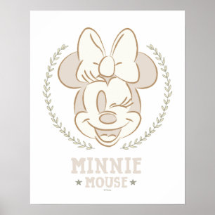 Poster Minnie Mouse Cheer Minimal Nourrisson Doodle