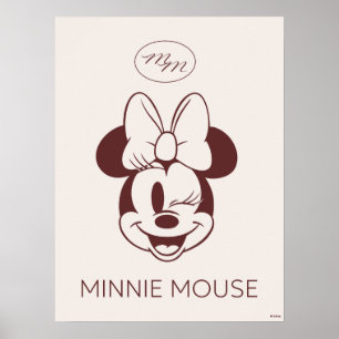 Poster Minnie Mouse Graphique Minimaliste Élégant
