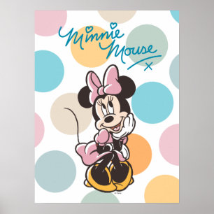 Poster Minnie Mouse ludique Rêverie à pois