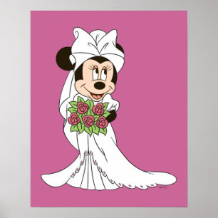 Poster Minnie Mouse Mariée au mariage