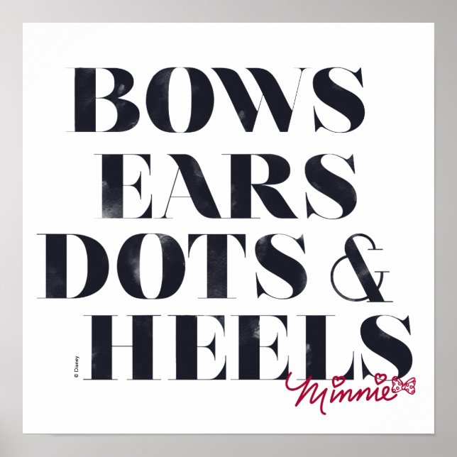 Poster Minnie Mouse | Poids et talons des oreilles des va (Devant)