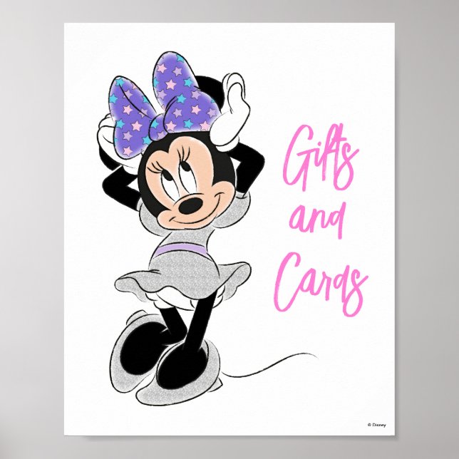 Poster Minnie Mouse | Rainbow Unicorn Girls Birthday (Devant)