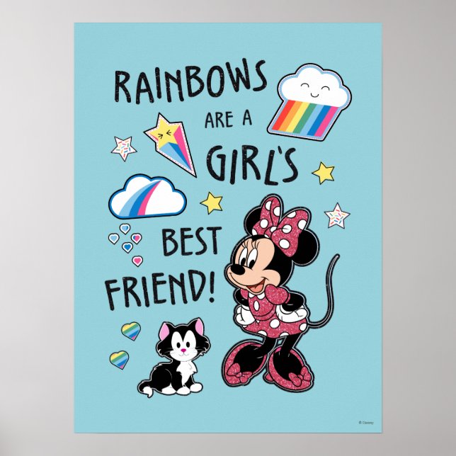 Poster Minnie Mouse| Rainbows sont les meilleures amies d (Devant)
