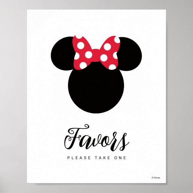 Poster Minnie Mouse | Red & White Polka Dot Baby Shower (Devant)