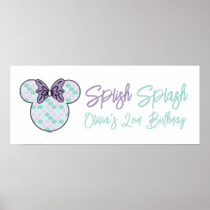 Poster Minnie Mouse   Turquoise et mauve sirène Anniversa