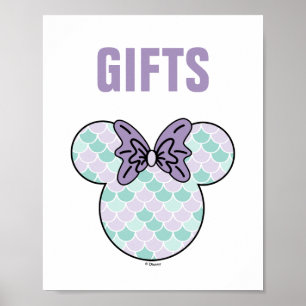 Poster Minnie Mouse   Turquoise et mauve sirène Anniversa