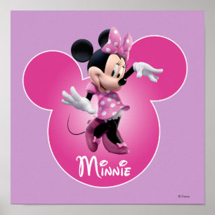 Poster Minnie Rose   Icône Tête de Mickey