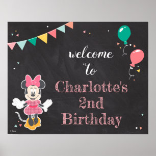 Poster Minnie Souris Anniversaire Chalkboard Anniversaire