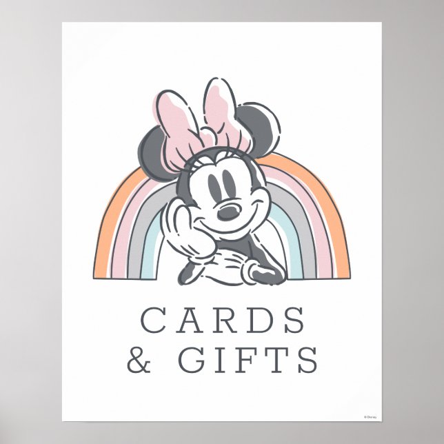 Poster Minnie Souris Arc-en-ciel cartes et cadeaux Baby s (Devant)