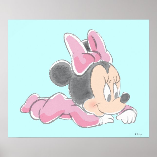 Poster Minnie souris bébé | Pyjamas roses (Devant)