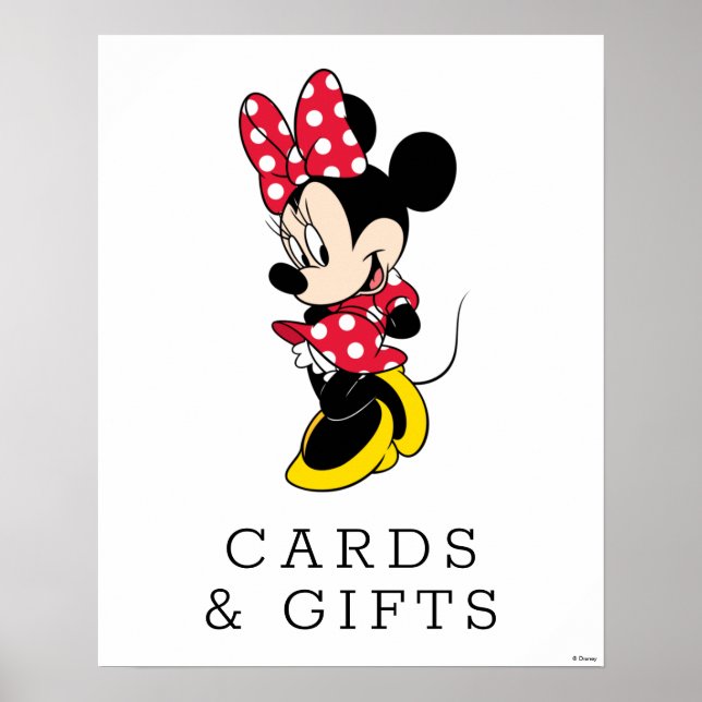 Poster Minnie Souris Fille Baby shower Cartes et Cadeaux (Devant)